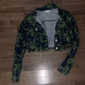 I.AM.GIA Black and Green Jean Jacket